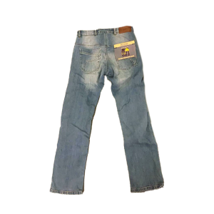 METALIZE BLUE DEMIN BIKER PANTS