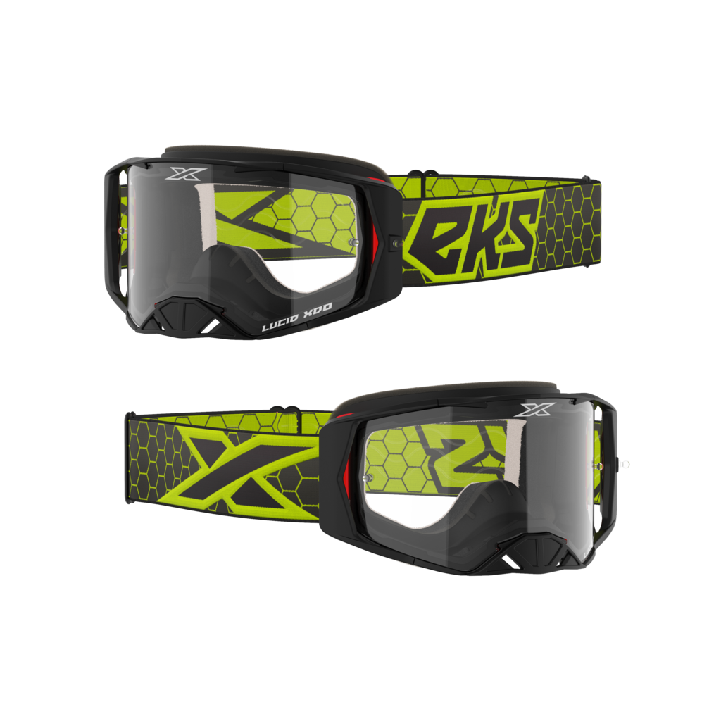 EKS LUCID GOGGLE BLACK & FLO YELLOW - CLEAR LENS - Image 3