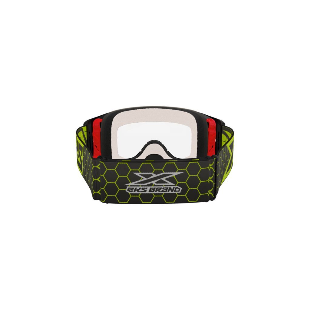 EKS LUCID GOGGLE BLACK & FLO YELLOW - CLEAR LENS - Image 2