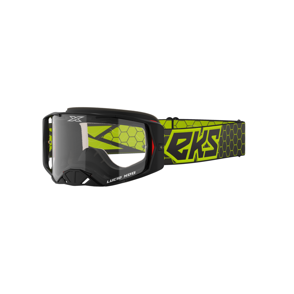EKS LUCID GOGGLE BLACK & FLO YELLOW - CLEAR LENS