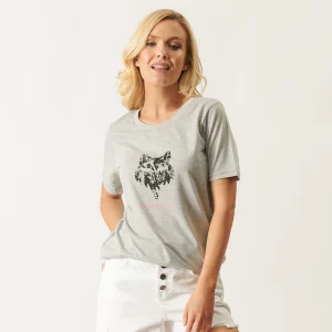 FOX WORLD IS YOURS SS LADIES TEE HEATHER GREY