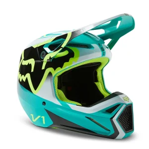 FOX V1 LEED HELMET YOUTH DOT TEAL - M