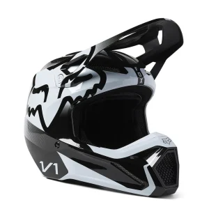 FOX V1 LEED HELMET YOUTH - BLK/WHT - M