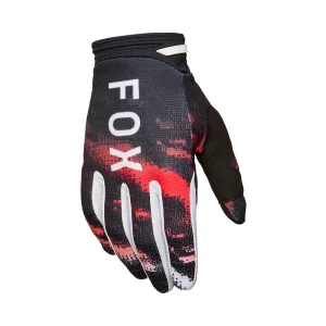 FOX 180 KAIROS GLOVE - WHITE/FLO RED
