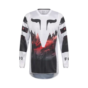 FOX 180 KAIROS JERSEY - WHITE/FLO RED